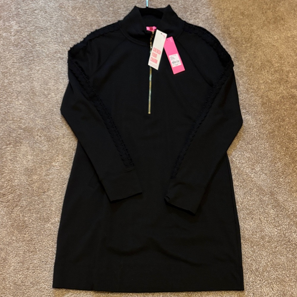 Lilly Pulitzer Black Dress with Gold Zipper small - Picture 2 of 6